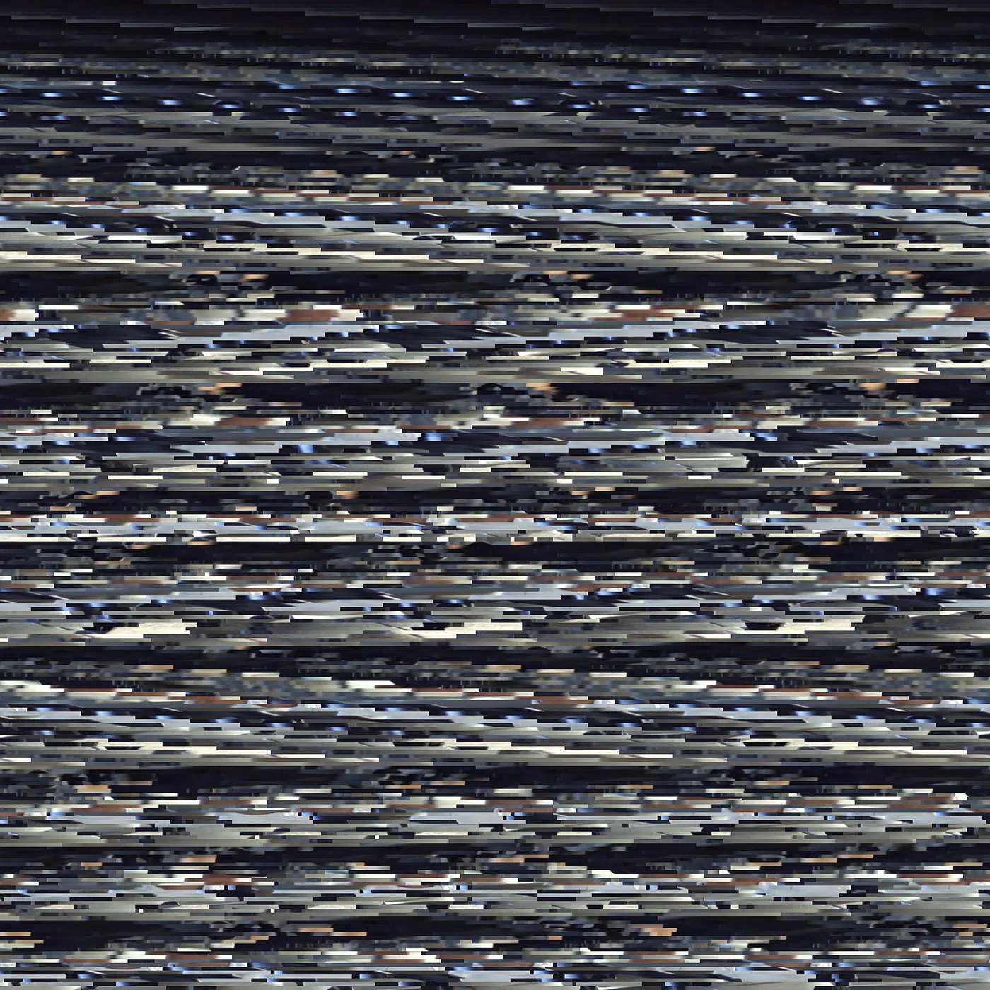 A large, semi-random, image made up of small chunks of other images. There are notable patterns but it is otherwise random-looking noise.