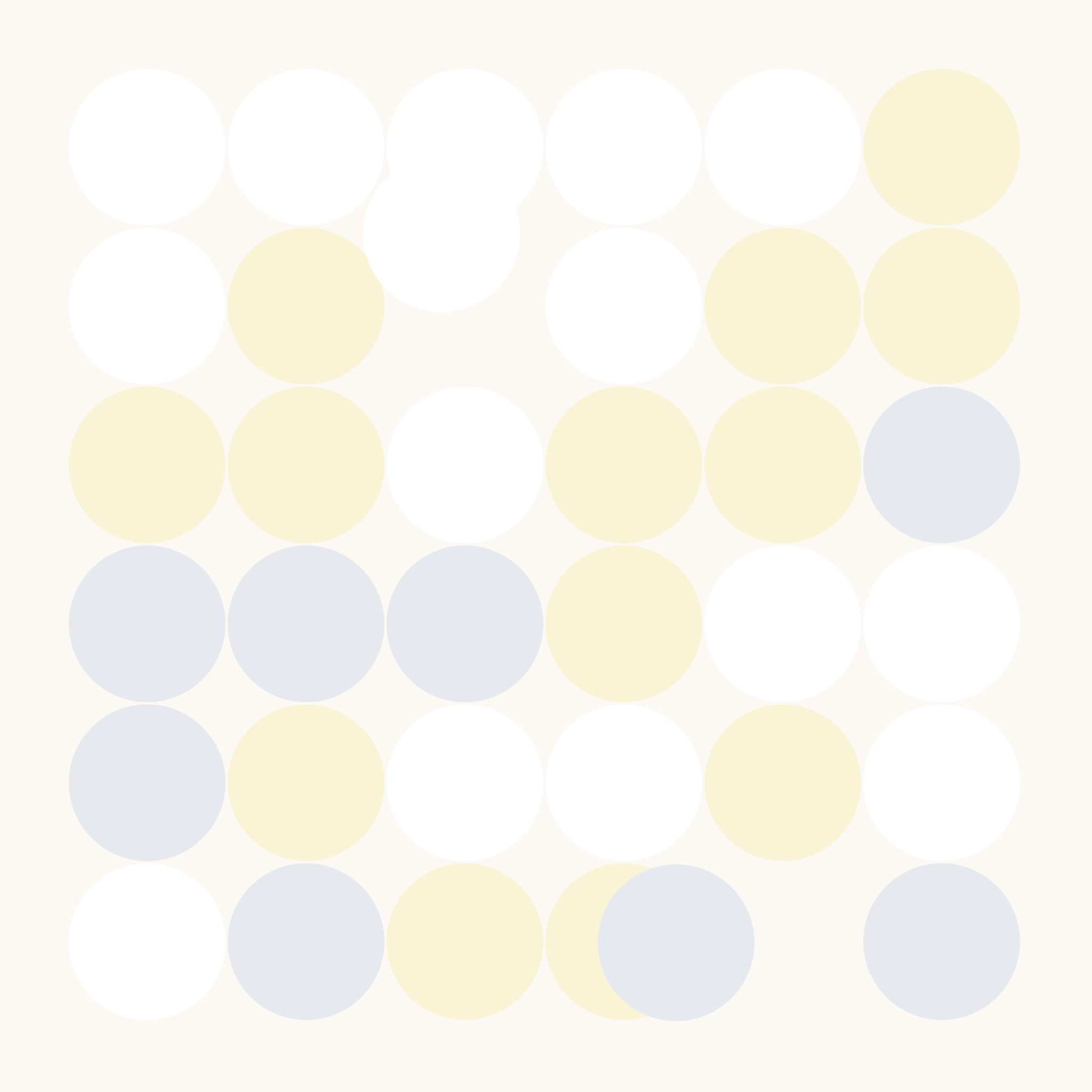 A grid of pastel circles with a few circles breaking the grid