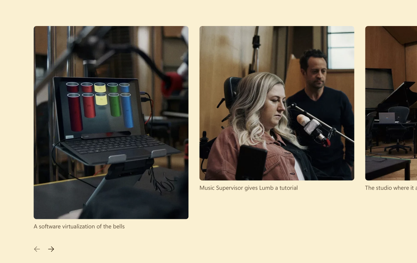 Carousel of images with captions